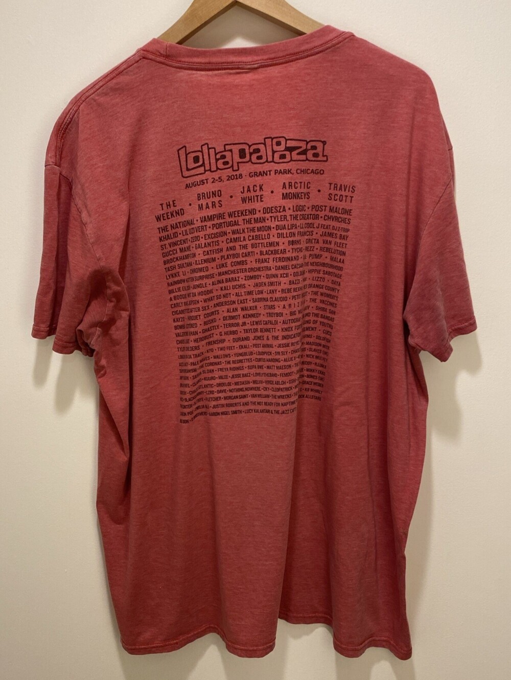 Vintage Lollapalooza T-shirt Chicago 2018 with Full Line Up on Back | Size XL - Picture 4 of 8